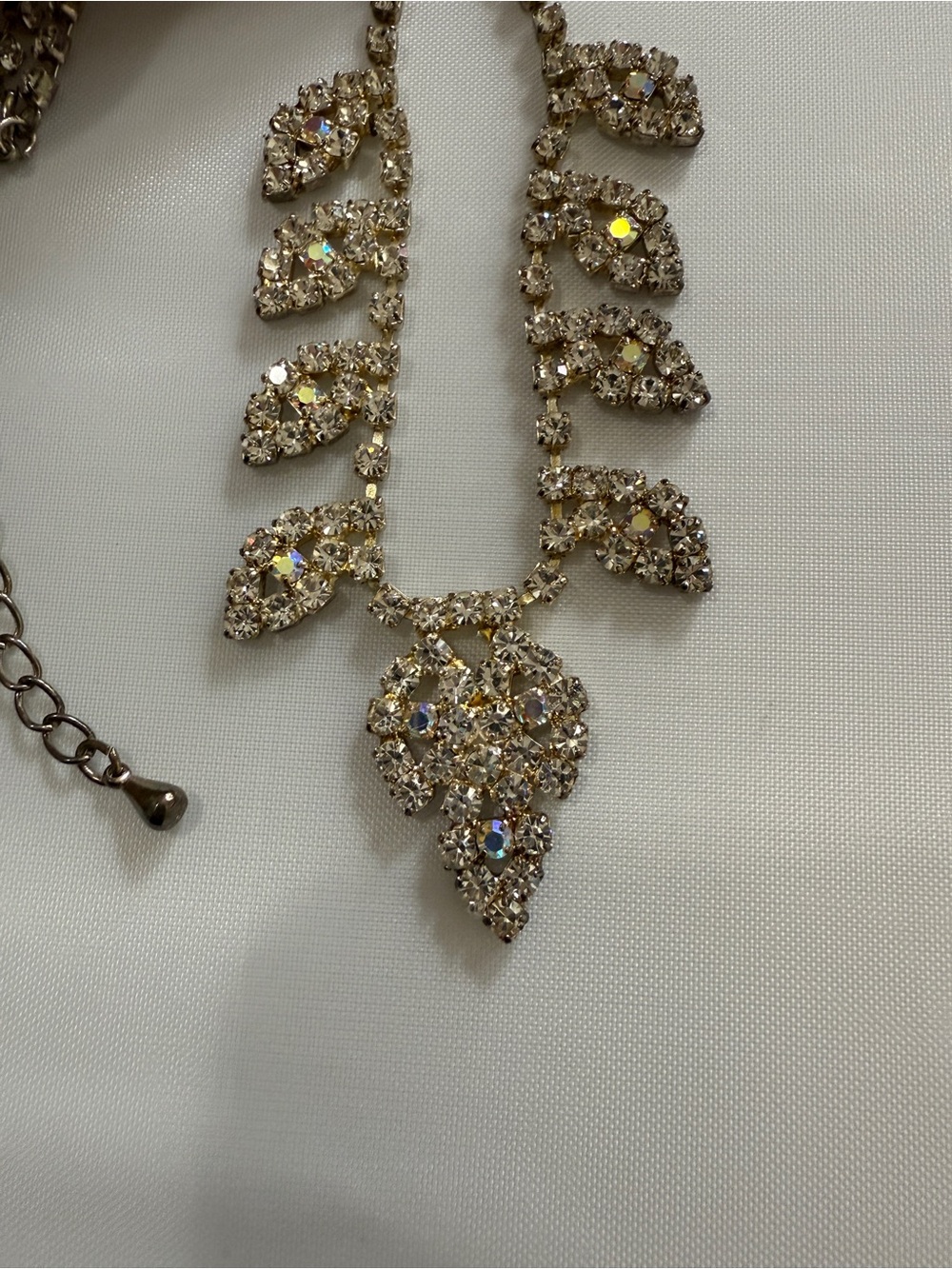 Vintage 50s/60s AB Aurora Borealis Rhinestone Glam Marilyn Monroe Necklace - Picture 8 of 13